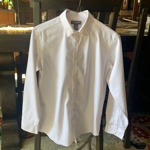 Boys button down white dress shirt. Worn once. Excellent condition. Sz 14/16 L